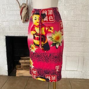 Vintage y2k geisha printed skirt